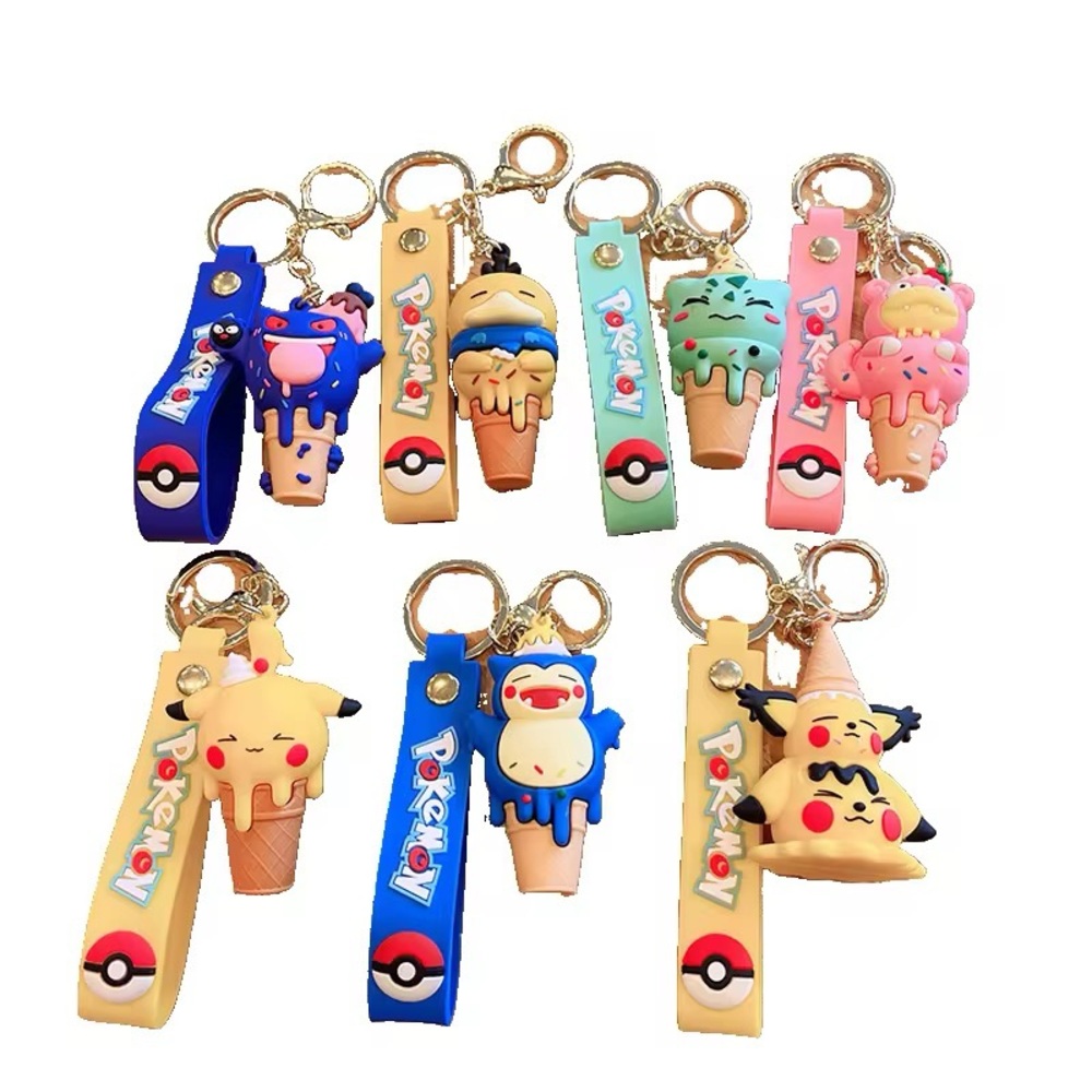 Pokemon Ice Cream Series Keychain Cute Cartoon Car Ornament Bag Pendant Keychain